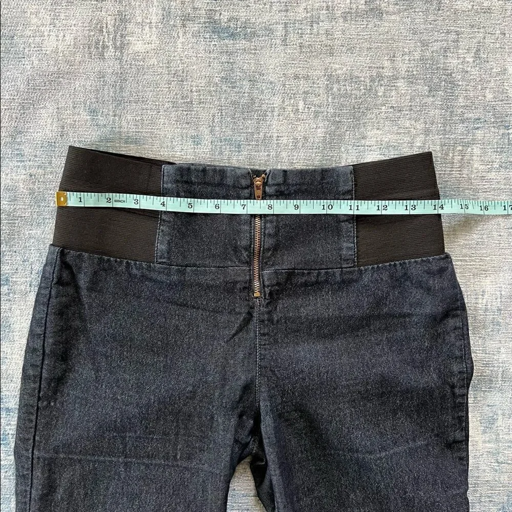 Heart Breaker Dark Wash Elastic Waist Zippered Skinny Jeans Medium